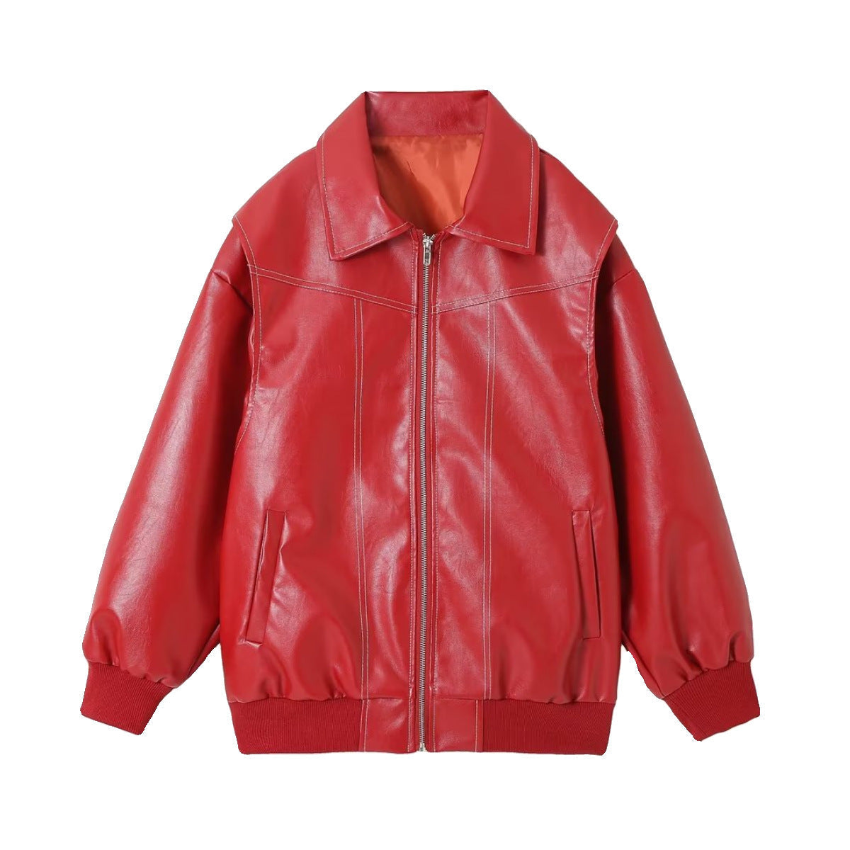 Veste en cuir à manches longues . - Molinse