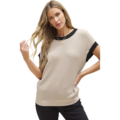 Pull Contrasté à Col Rond Style Décontracté - Molinse
