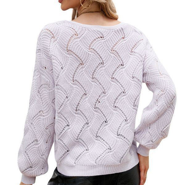Pull col V uni pour femme - Molinse