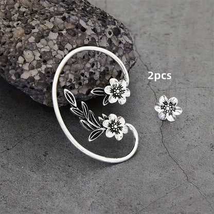 Boucles d'oreilles florales asymétriques vintage - Molinse