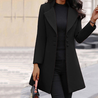 Manteau d'hiver à revers simple boutonnage - Molinse