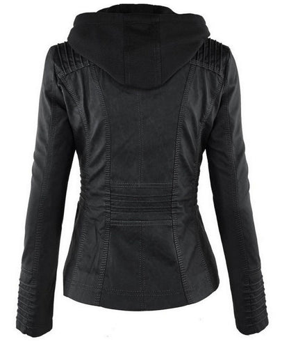 Veste en cuir  avec capuche - Molinse