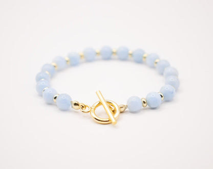 CIRCÉ | Bracelet en Aigue-marine et plaqué Or 18 et 24 carats