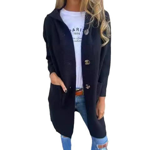 Cardigan long décontracté avec chapeau - Molinse