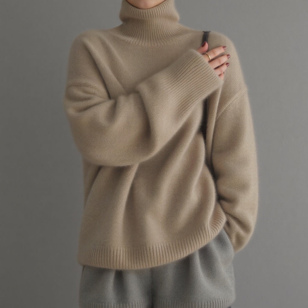 Pull Col Roulé Oversize en Cachemire - Molinse