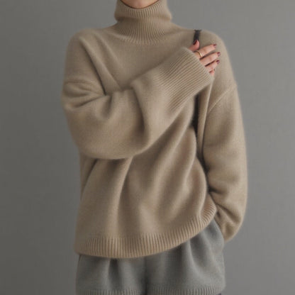 Pull Col Roulé Oversize en Cachemire - Molinse