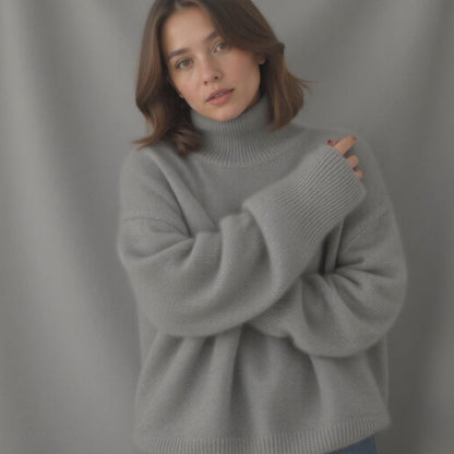 Pull Col Roulé Oversize en Cachemire - Molinse