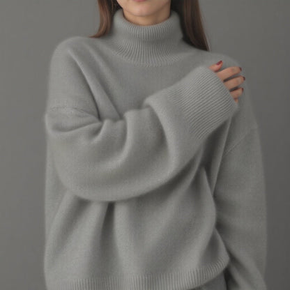 Pull Col Roulé Oversize en Cachemire - Molinse